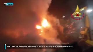Bollate, incendio in azienda: scatta il monitoraggio ambientale
