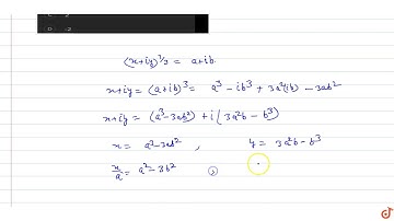 If   `(x+iy)^(1/3) = a + ib` where  `x,y,a,b` are real numbers such that  `x/a-y/b=k(a^2 + b^