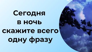 Сегодня в ночь скажите всего одну фразу.