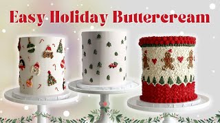Easy Holiday Buttercream Piping Designs // Ugly Christmas Sweater // Punch Needle // Minimalist