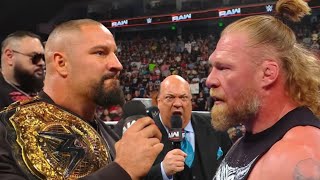 WWE 21 October 2025 Bron Breakker Vs Brock Lesnar For World Championship After Seth Relenquish Raw 