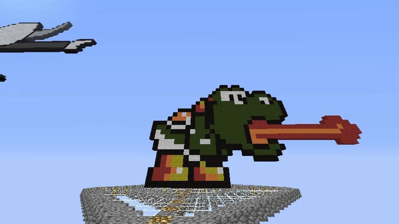 Minecraft Pixel Art Yoshi [Mario] - SpeedArt #2 - YouTube