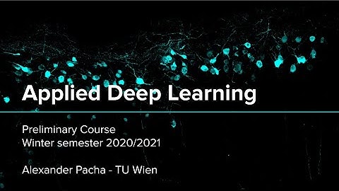 Applied Deep Learning 2020 - Lecture 0 - Preliminary Course