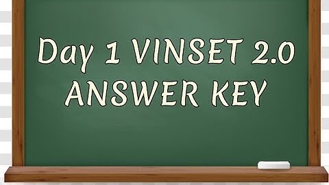 VINSET 2.0 Day 1 complete answer key