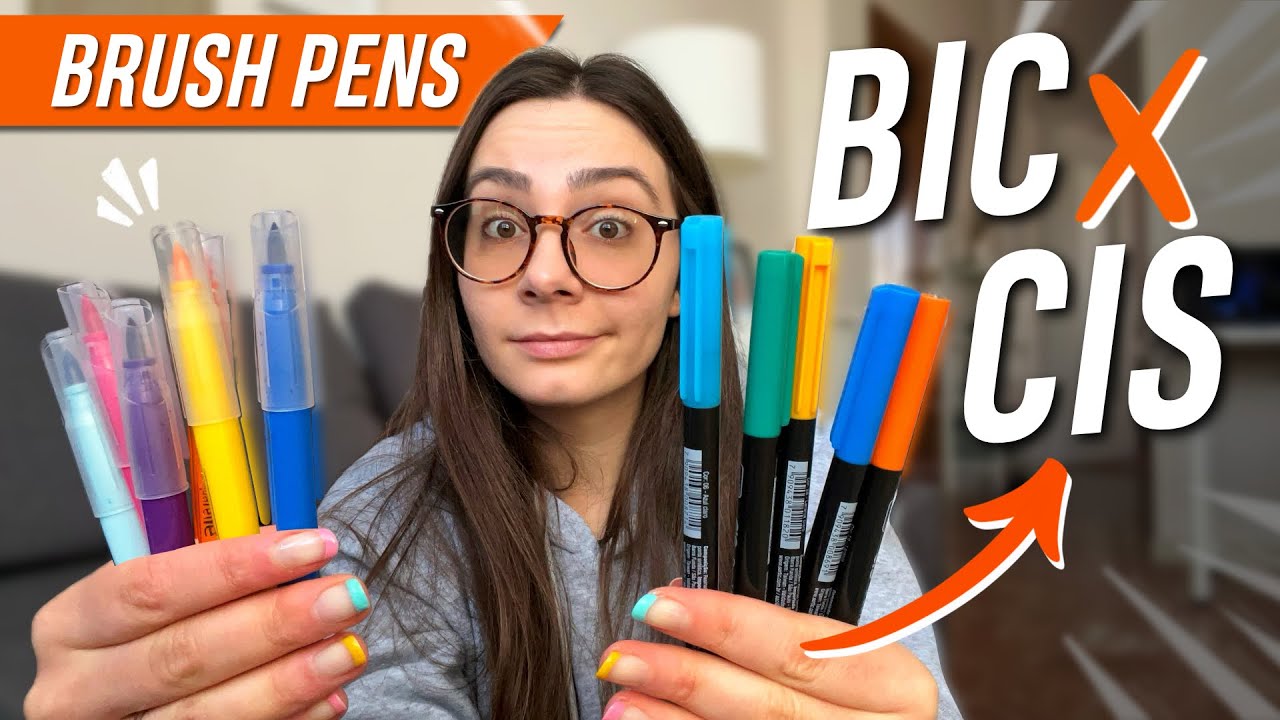QUAL MELHOR BRUSH PEN?  ANALISE ENTRE CIS e BIC | Pamela Debortoli