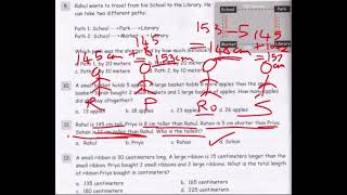Math Olympiad Grade 2 Measurement Worksheet 12 Q.11,12