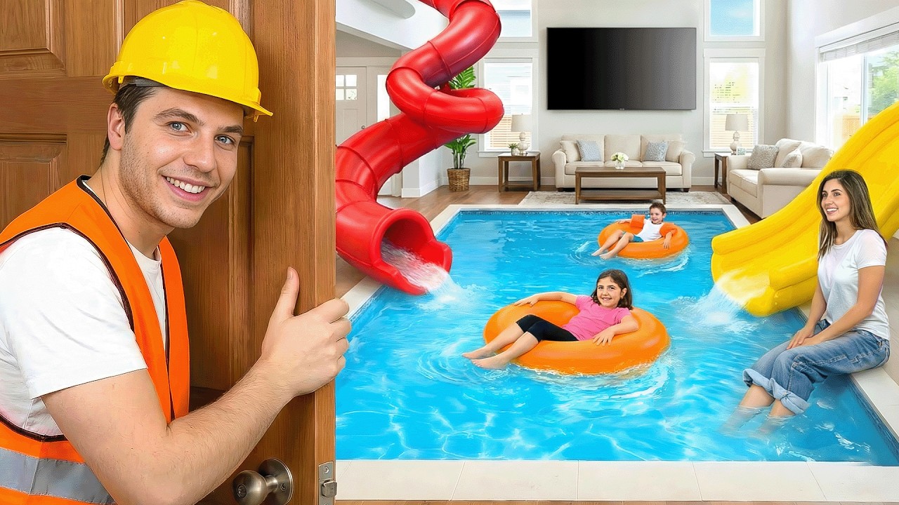 ⁣I Turned My old House Into A POOL