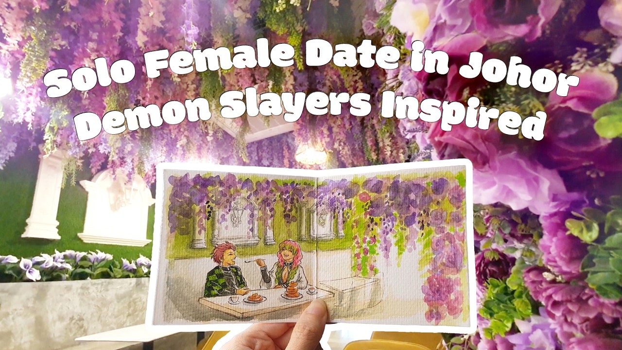 Demon Slayer-Inspired Solo Date in Johor Bahru 🌸 Sketching under Wisteria & Zenitsu’s Favourite Food