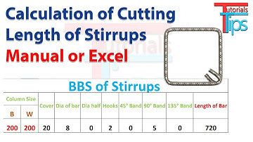 How to calculate cutting length of rectangular Stirrups | BBS of stirrups