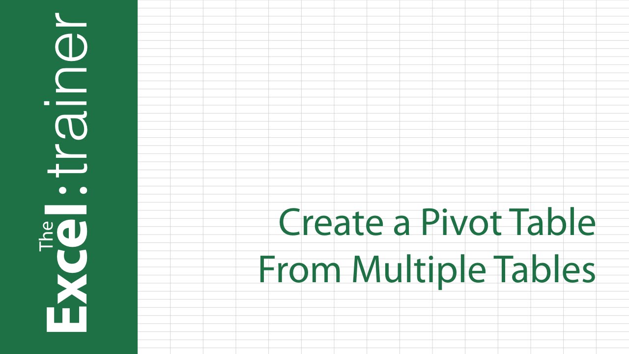 Excel 2013 2016 Create A Pivot Table From Multiple Tables YouTube