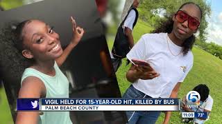 Vigil held for 15-year-old hit, killed by bus