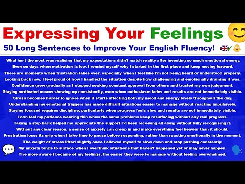 Expressing Your Feelings 50 Long Sentences To Improve Your English Fluency 