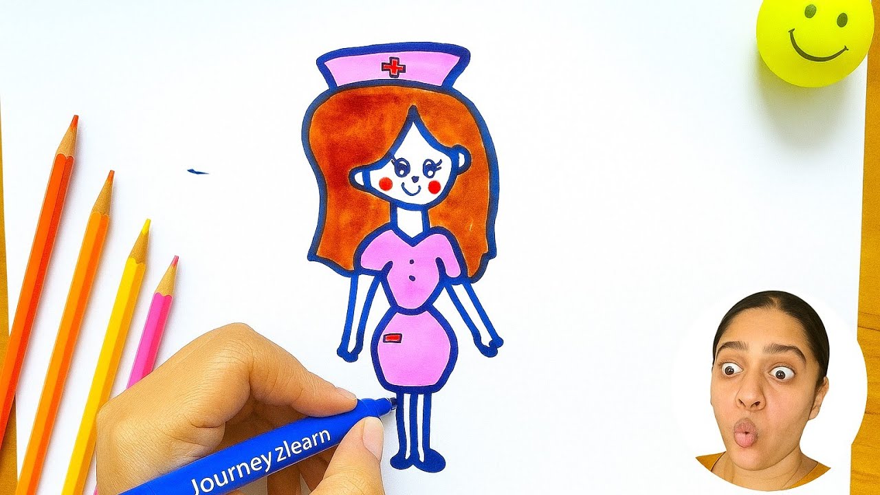How to Draw a Cute Nurse Girl 👩‍⚕️ | Easy & Fun Step-by-Step Drawing Tutorial for Beginners ...
