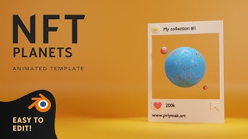 NFT 3D Insta social card | Planets collection  | Template for Blender (Downloadable)