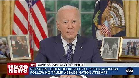 FULL SPEECH: Watch President Biden's Oval Office address following Trump assassination attempt