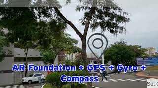 Virtual Markers using AR Foundation + Gyro + GPS + Compass screenshot 3