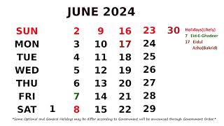 Calendar June 2024