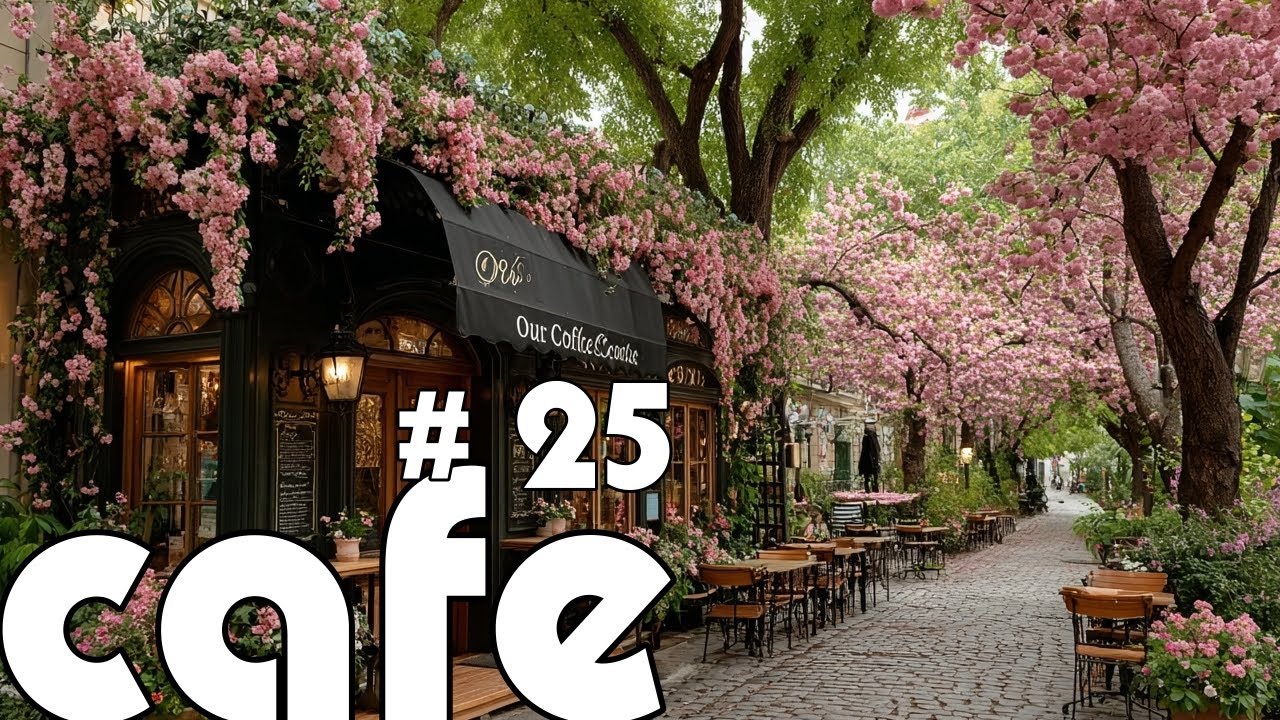 Your Virtual Corner Seat Awaits ☕️ Sip Jazz All Day Under a Flower Cascade