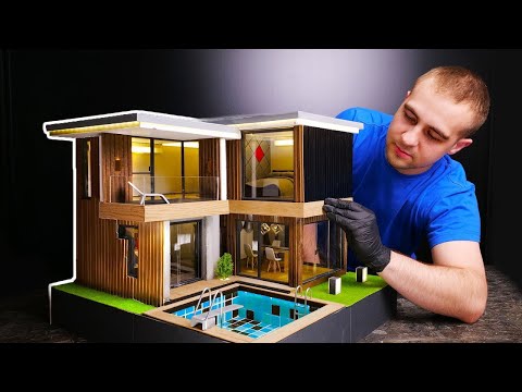 การสร้างบ้านขนาดจิ๋ว DIY จากอิฐก้อนเล็กและซีเมนต์โดย DIY 5 นาที