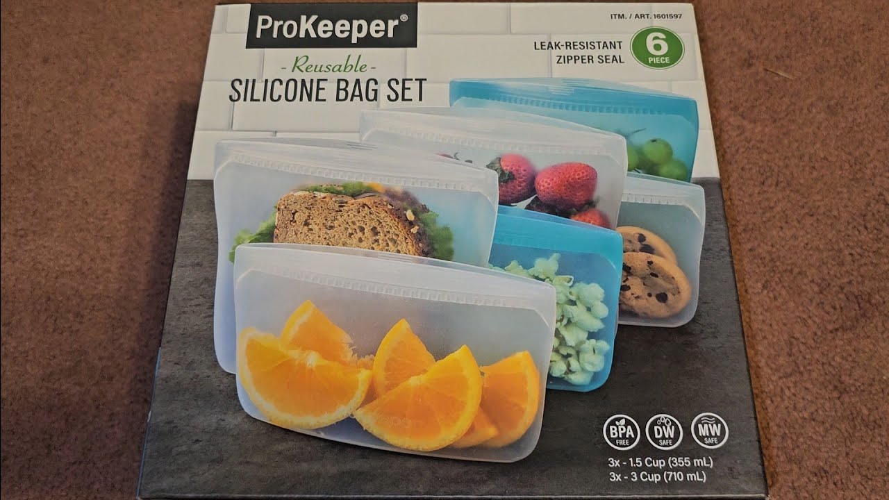 Zip Top Silicone Reusable Bags, Cups & Dishes Sets