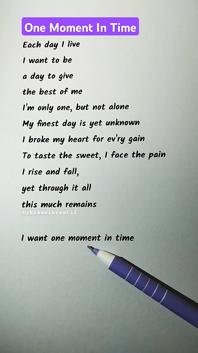 Learn English Through Song : One Moment In Time with Dana Winner #shorts