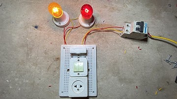 Hướng dẫn đấu bảng điện gồm 1 cầu chì, 1 ổ cắm, 2 công tắc điều khiển 2 chế độ bật/tắt của bóng đèn