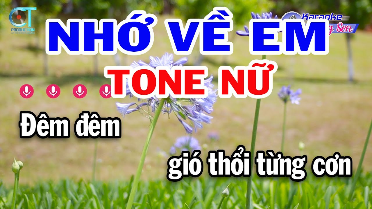 Karaoke Nhớ Về Em Tone Nữ ( Em ) Nhạc Sống Đồng Sen
