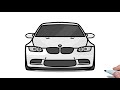 How To Draw A BMW M3 E92 Front View Drawing Bmw 3 Series Car Easy 