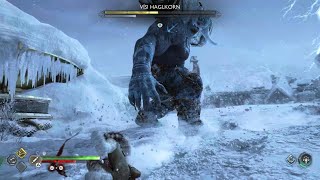 God of War Ragnarök: Visi Haglkorn, Frost Troll (No Damage) (GMGOW Difficulty) (Boss Fight)