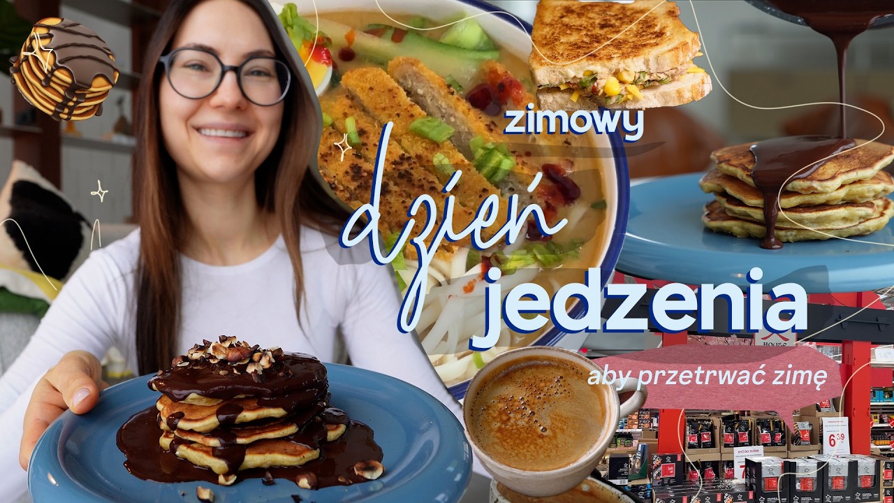 DZIEŃ JEDZENIA🥪// bananowe placki w czekoladzie🥞 / szybki orzechowy ramen🍜 / tuna melt / ok 1900kcal