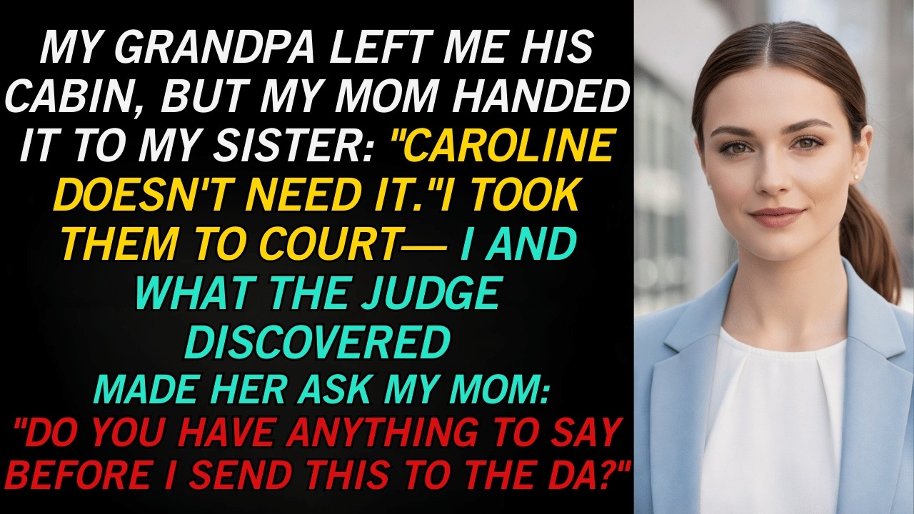 My Grandpa Left Me His Cabin, But Mom Said, “Caroline Doesn’t Need It”—Then The Judge Shut Her Down