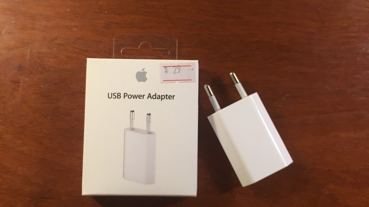 Apple iPhone power adapter unboxing