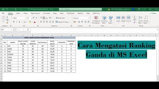 Cara Mengatasi Ranking Ganda di MS Excel