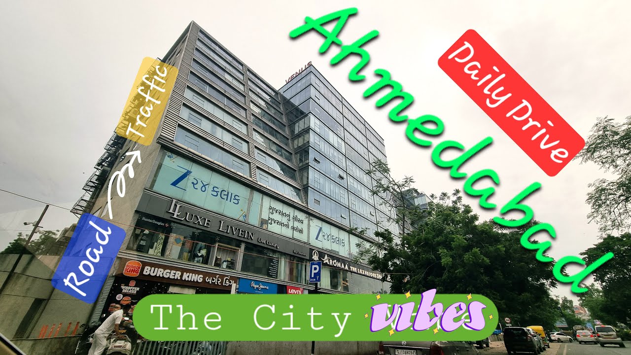 Ahmedabad Daily Drive | City Roads, Lush Greenery & Traffic Flow