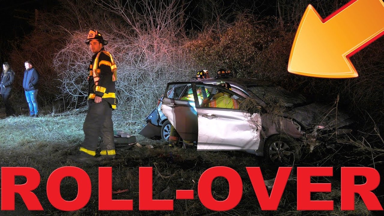Arrival Video: Car rolls over and leaves roadway in North Whitehall, Pennsylvania