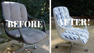 Vintage Chromcraft Office Chair Makeover (PART 2): Furniture Makeover  Thrift Diving