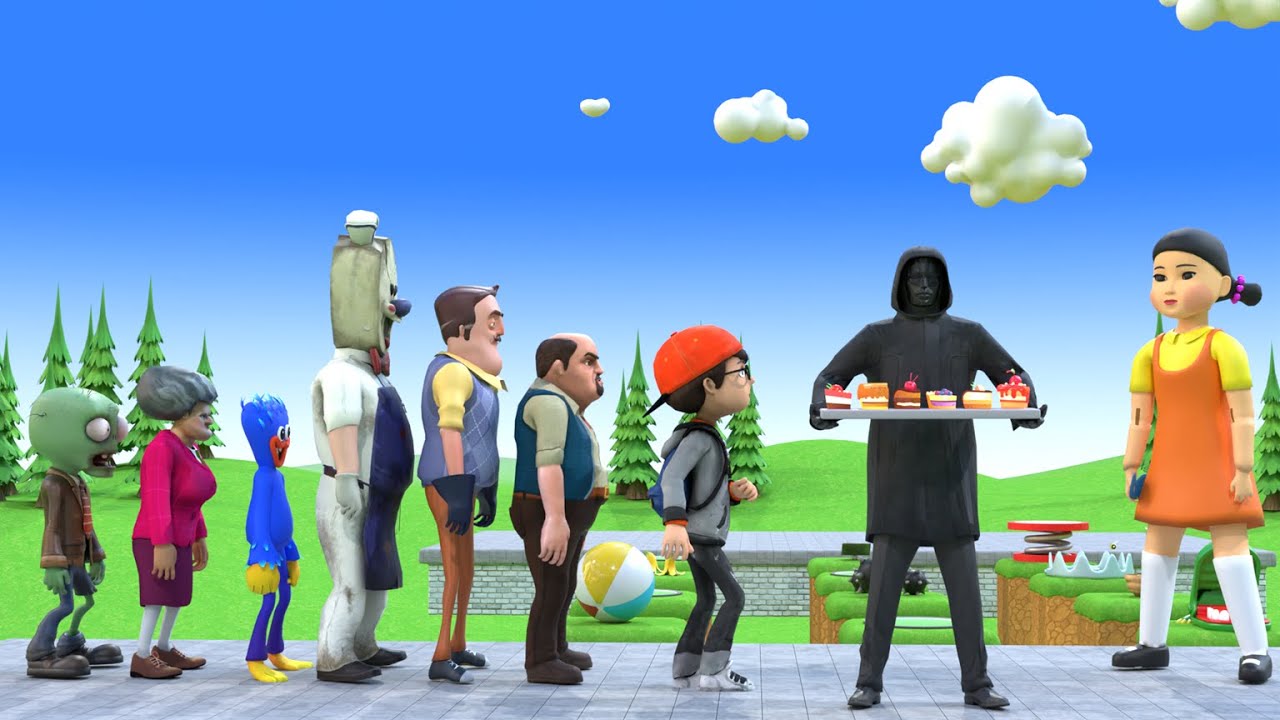 Scary Teacher 3D vs Squid Game Find Outfits Dresses Nice or Error Dressing Room 5 Times Challenge