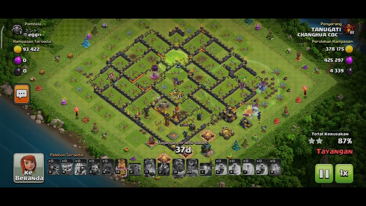 Titan elektro clash of clan | town hall 15 update | attack th 14 amatir