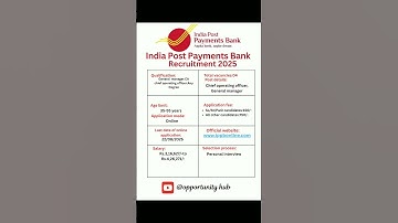 IPPB Recruitment 2025#ippb #recruitment2025 #notification2025 #jobalert #job #indiapostpaymentbank