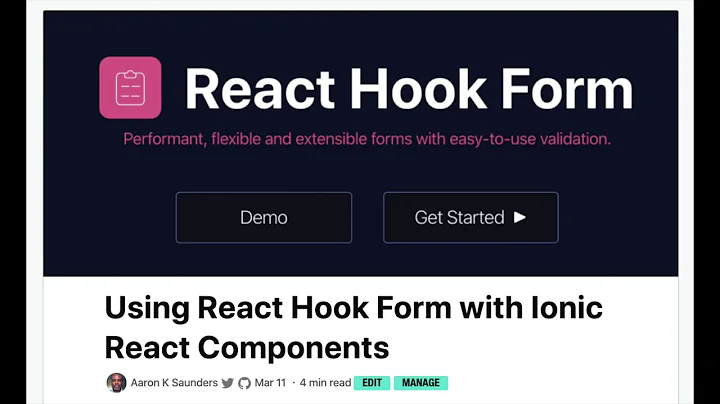 Using React Hook Form with Ionic React Components