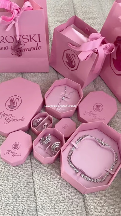 Swarovski x Ariana Grande collection 🩷✨ #jewelry #arianagrande #swarovski #unboxing