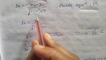 Length contraction( lorentz Fitzgerald con.)   bsc in Hindi and English