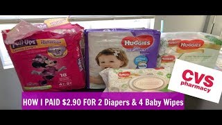 CVS Diaper Deal Breakdown! $2.90 for 2 diapers and 4 wipes!