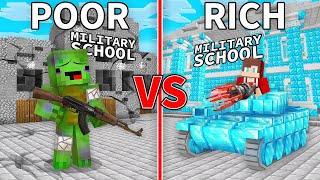 Mikey Poor vs JJ Rich Military School Battle in Minecraft (Maizen)