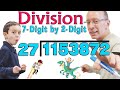 Dividing a 7digit numbers by a 2digit numbers  long division 