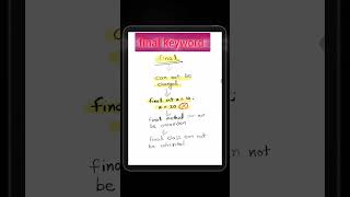 final keyword in OOP || DSA || Core Java