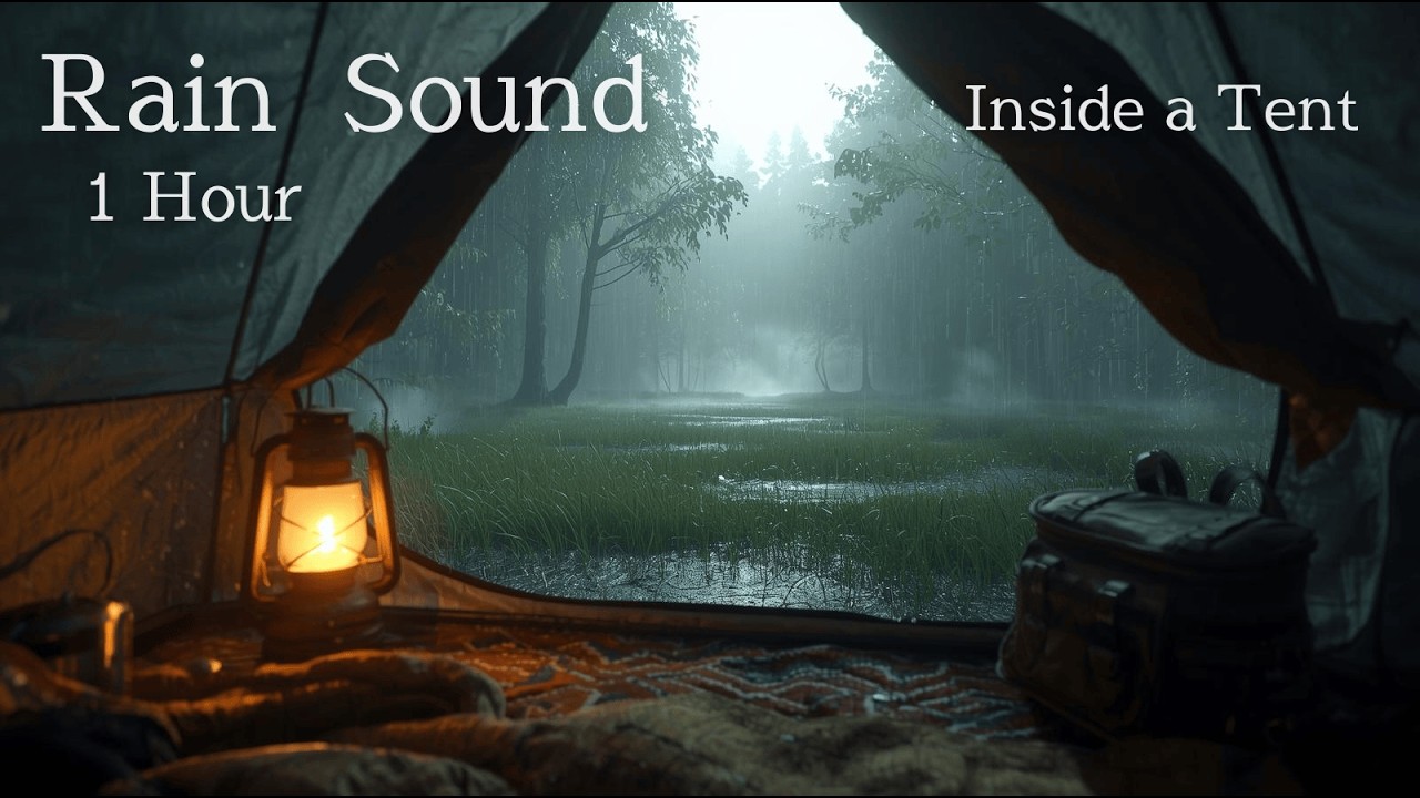 Morning Rain in a Cozy Tent | Gentle Rain Sounds for Relaxation  (1 Hour)｜テントの中 | 静かな雨音・リラックス用（1時間）