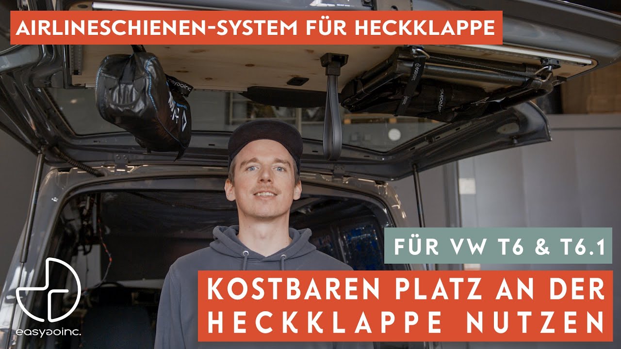 easygoinc. Airlineschienen-Montagesatz für Heckklappe VW T5/T6/T6.1