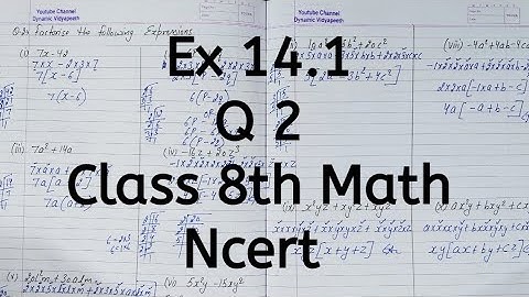 Ex 14.1, Q 2, Chapter 14, Factorisation, Class 8th Math, Ncert