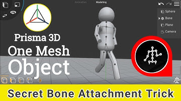 single mesh 3d model में bone setup कैसे करें | prisma 3d rigging | how to rig 3D model in prisma 3d